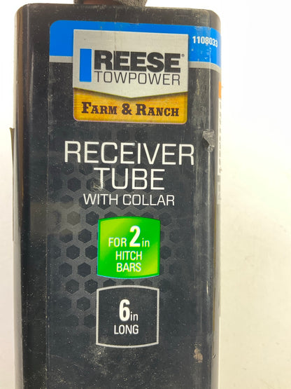 Reese 1108033 Trailer Hitch 2'' Receiver Tube With Collar, 6'' Long