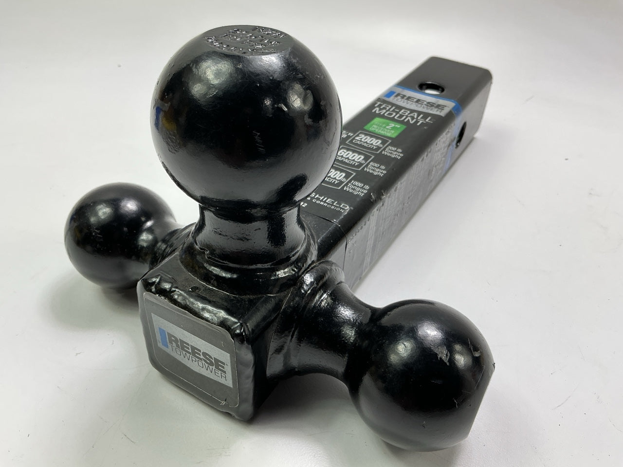 Reese 21512 2'' Square Tri-Ball Trailer Hitch Ball Mount - 1-7/8'', 2'', 2-5/16''