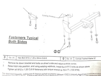 Reese 33038 Class 3 Trailer Hitch 1999-2005 Suzuki Grand Vitara, 1999-04 Tracker