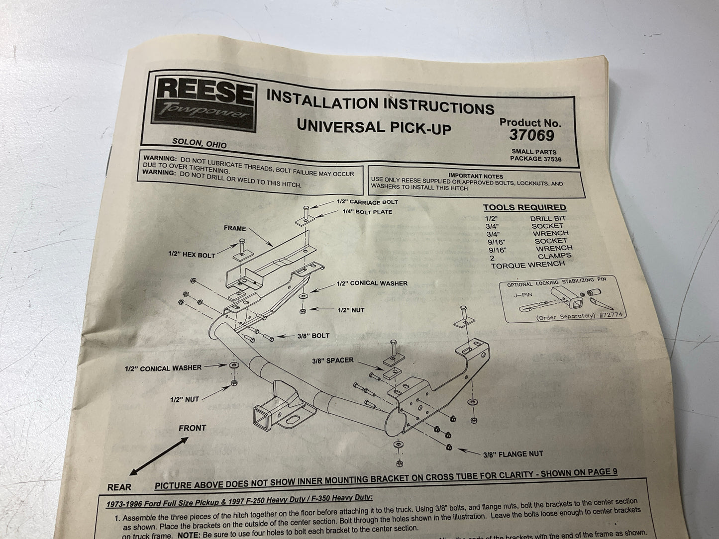 Reese 37069 Trailer Hitch, Class 3 Multi-Fit