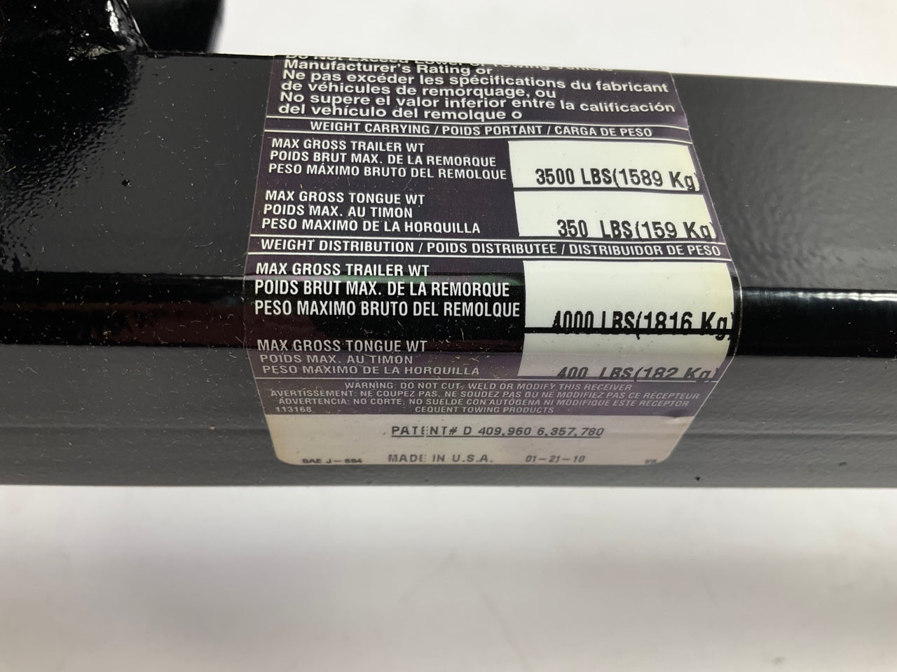 MISSING ALL HARDWARE - Reese 44637 Class III  Trailer Hitch