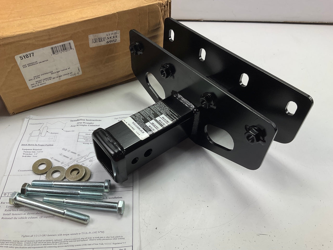 Reese 51077 Class III Trailer Hitch For 2007-2024 Jeep Wrangler