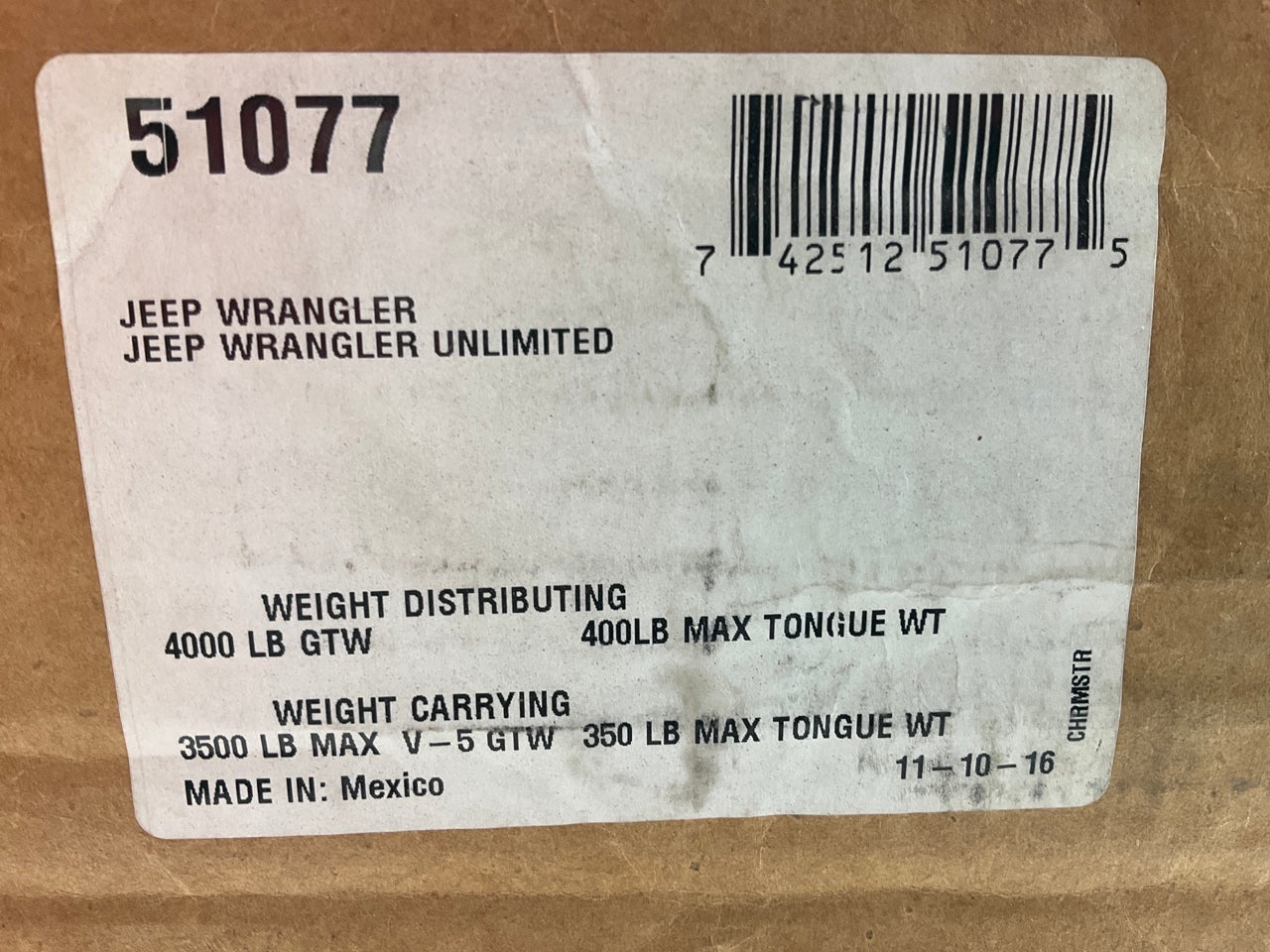 Reese 51077 Class III Trailer Hitch For 2007-2022 Jeep Wrangler