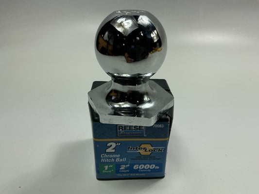 Reese 70083 2'' Trailer Hitch Tow Ball, 6000lbs Capacity, 1'' Shank X 2-1/8'' Long