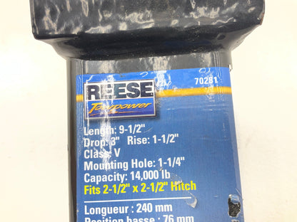 Reese 70281 Trailer Ball Mount For 2-1/2'' Receivers - 3'' Drop - 14,000 Lbs