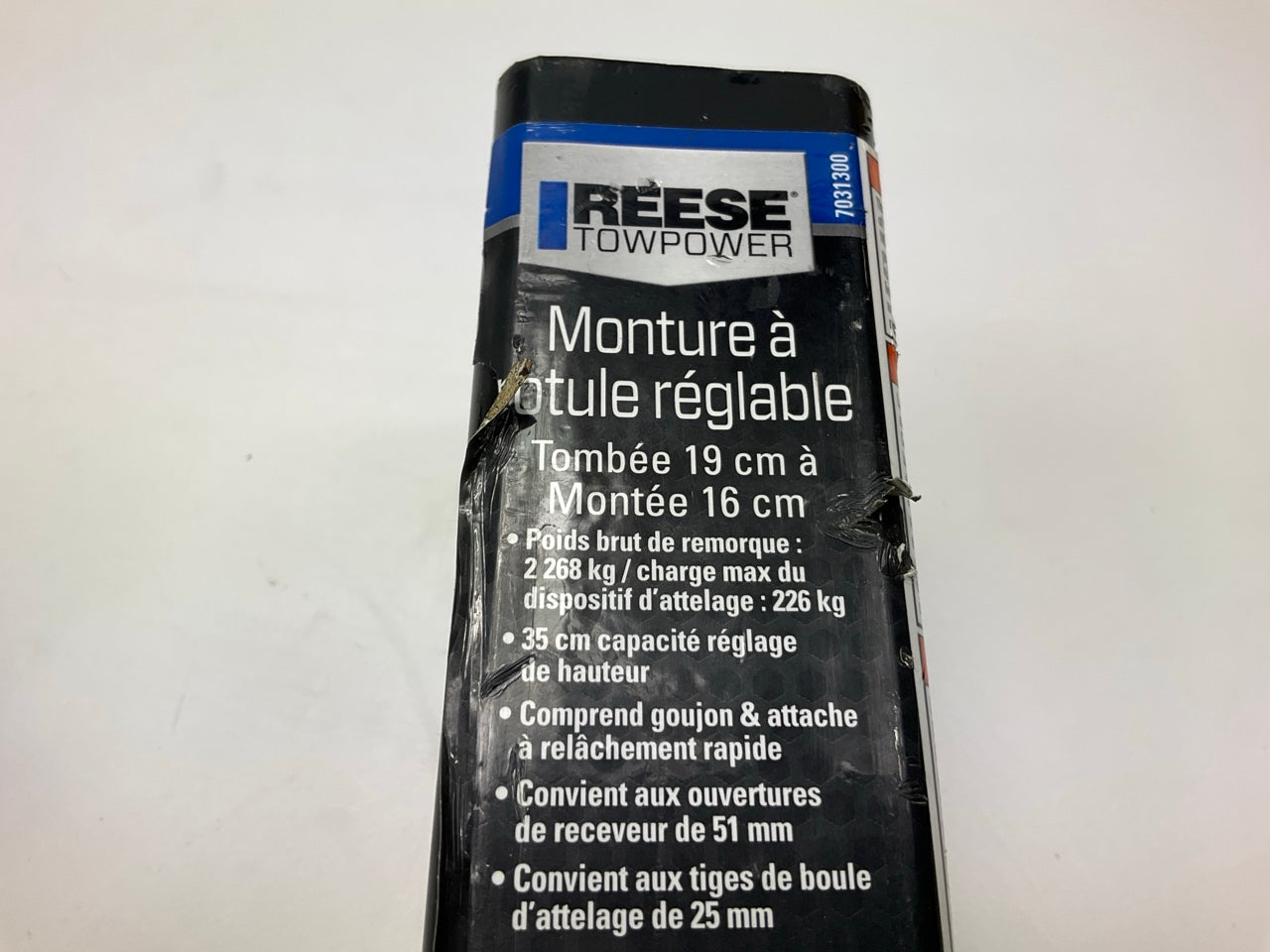 Reese Adjustable Trailer Hitch Ball Mount 2'' Tow Receiver 3'' To 7-1/2'' Drop