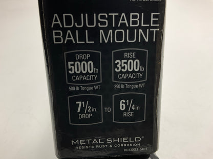 Reese 7031300 Adjustable Trailer Hitch Ball Mount 2'' Tow Receiver 3''-7-1/2'' Drop