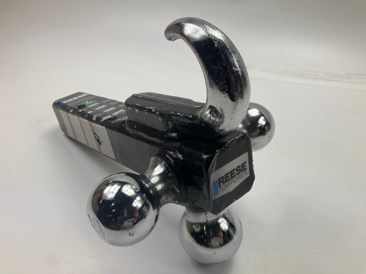 Reese 7031400 Triple Trailer Hitch Ball Mount With Tow Hook -  2'' Tow Receiver