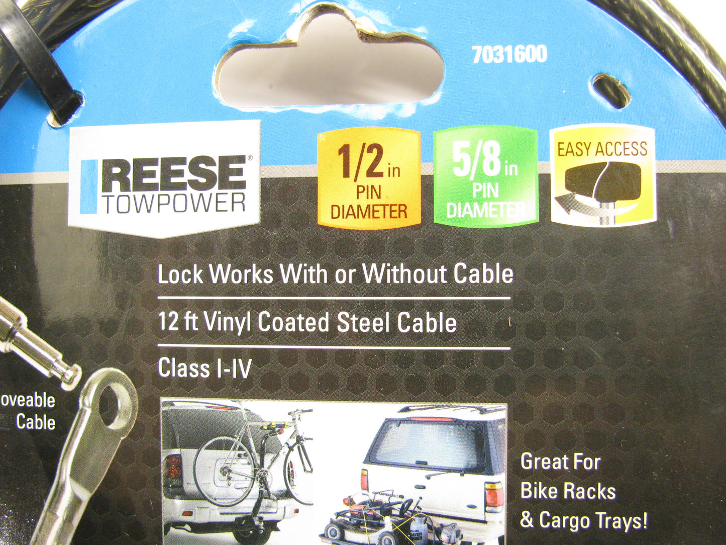 Reese Towpower 7031600 Steel Cable And Receiver Trailer Lock