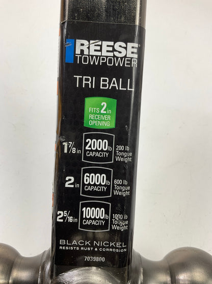 Reese 7039800 Elite 2'' Receiver Hitch Tri-Ball Ball Mount; 1-7/8''; 2''; 2-5/16''