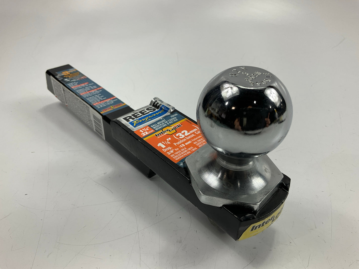 NO HITCH PIN - Reese 70430 Hitch 2'' Ball Mount For 1-1/4'' Receiver, 1.25'' Drop