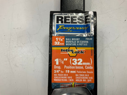 NO HITCH PIN - Reese 70430 Hitch 2'' Ball Mount For 1-1/4'' Receiver, 1.25'' Drop