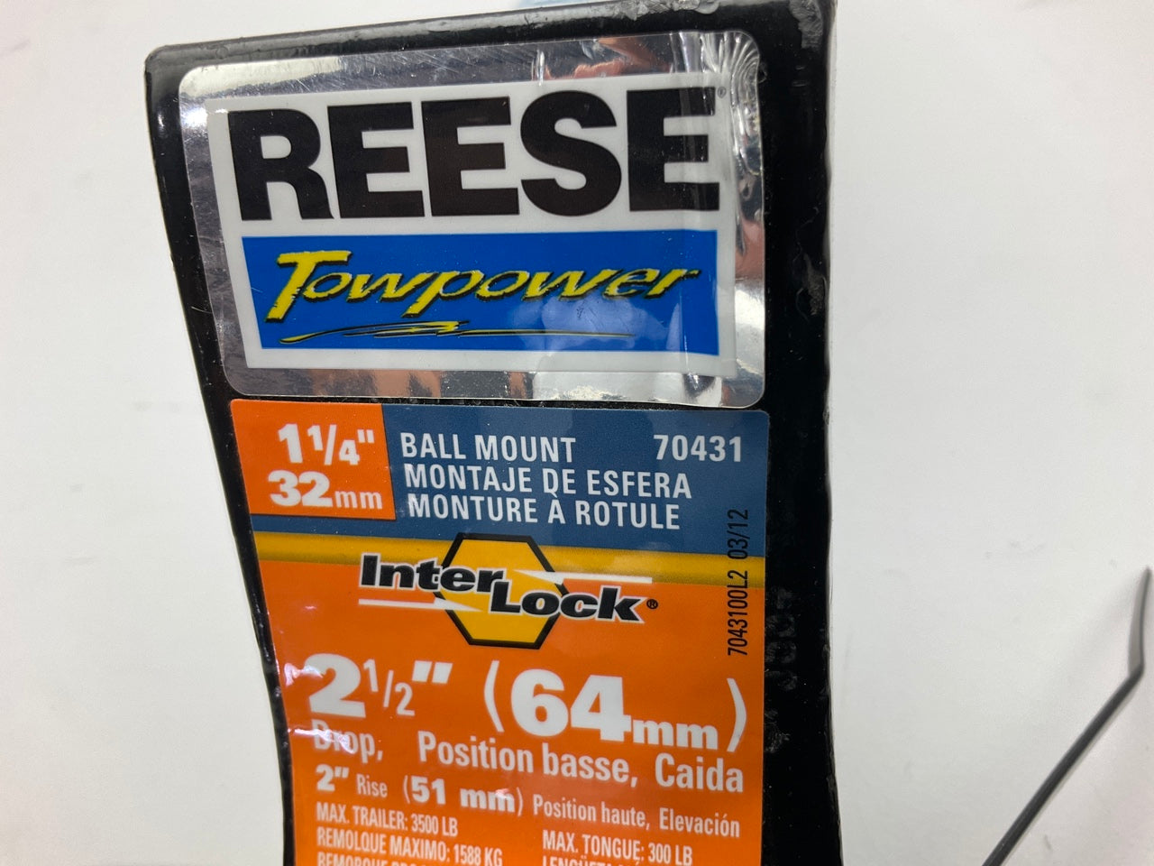Reese 70431 Hitch Ball Mount Starter Kit W/ 2'' Ball, 1-1/4'' Receiver, 2.5'' Drop