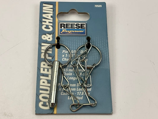 Reese 7050900 Trailer Receiver Hitch Coupler Pin / Chain, 5/16'' Dia., 7'' Long