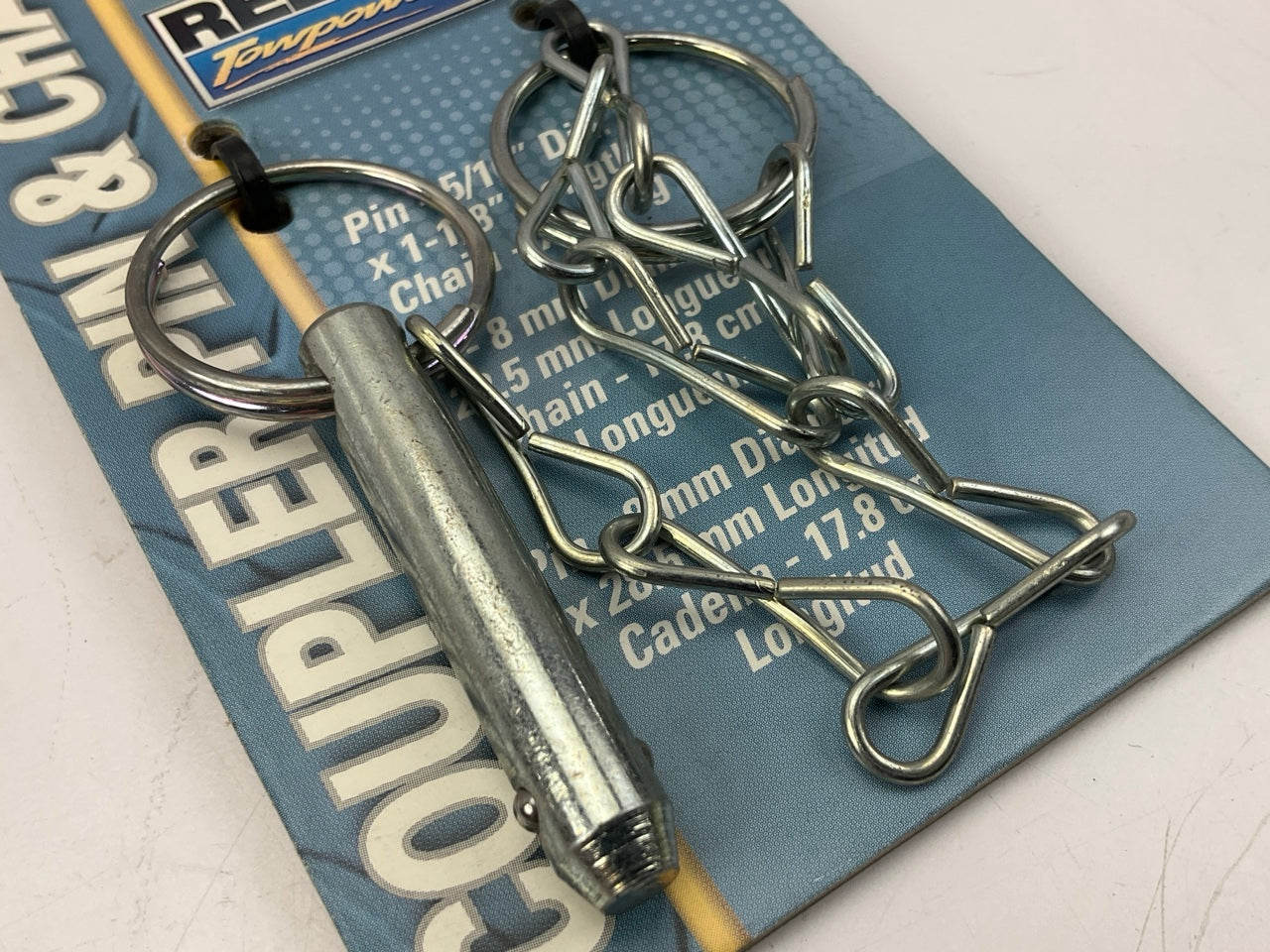 Reese 7050900 Trailer Receiver Hitch Coupler Pin / Chain, 5/16'' Dia., 7'' Long