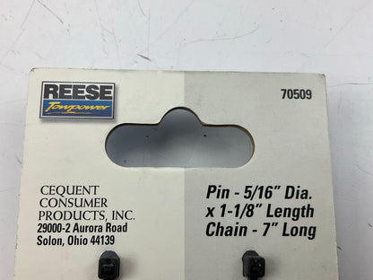 Reese 7050900 Trailer Receiver Hitch Coupler Pin / Chain, 5/16'' Dia., 7'' Long