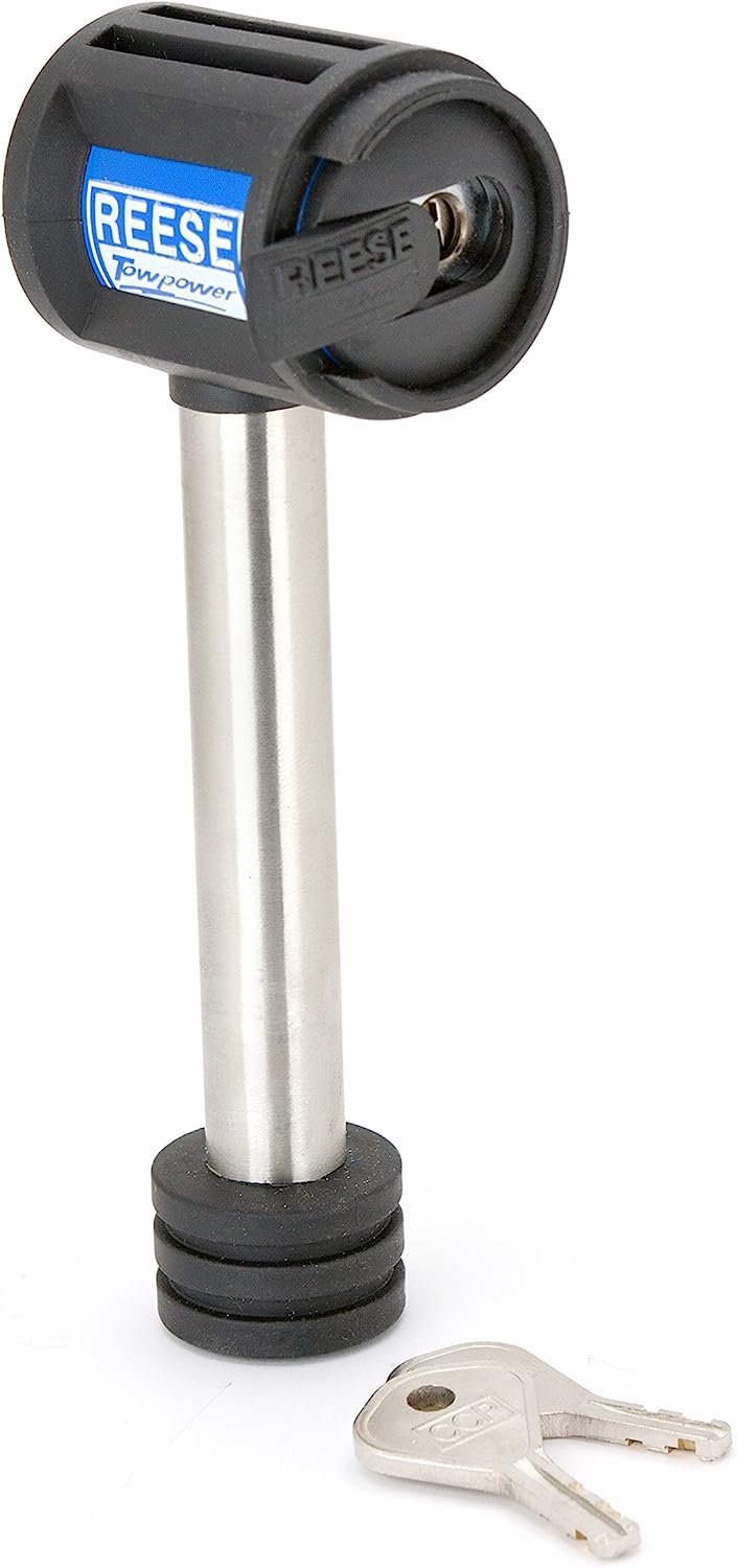 Reese 7057130 Locking Trailer Hitch 5/8'' Pin Lock For 2-1/2'' Receiver, 3.5'' Span