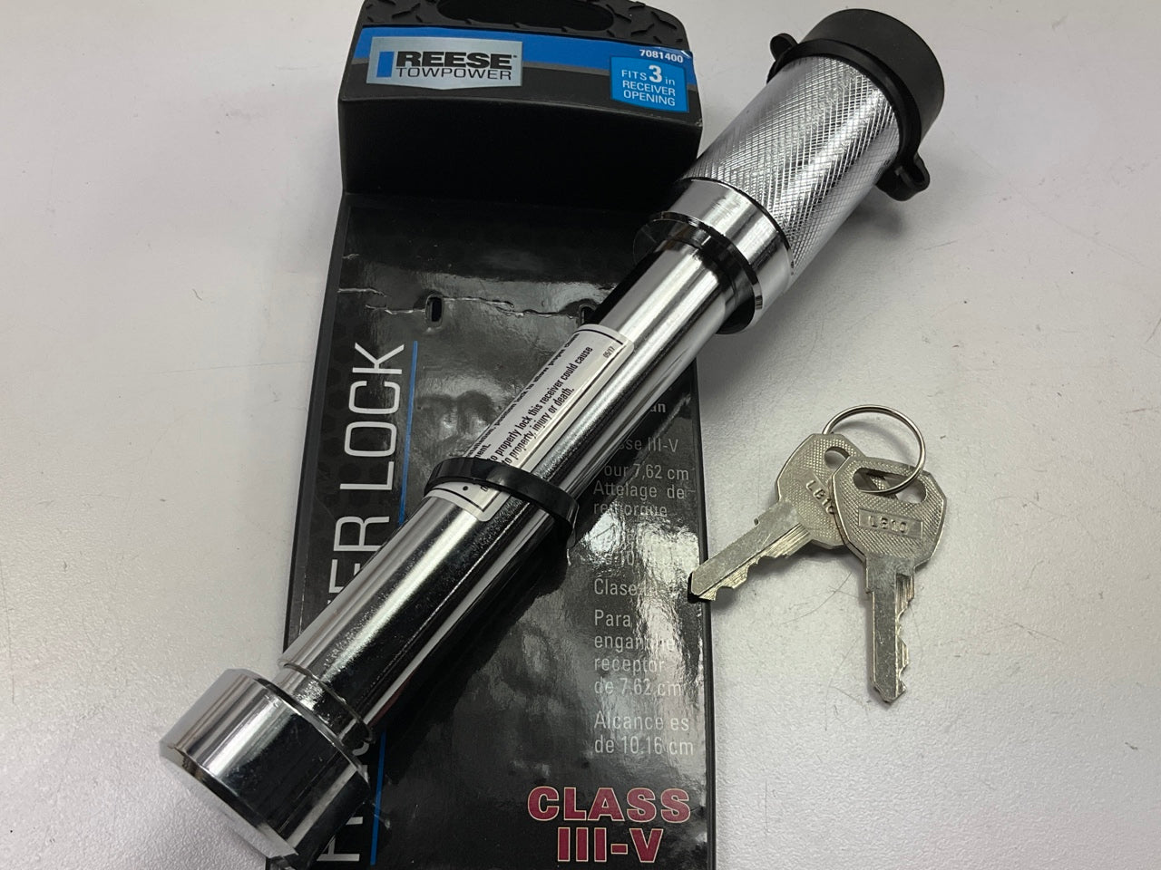 Reese 7081400 Trailer Hitch Lock, For 3'' Receiver, 5/8'' Pin Diameter, Dogbone