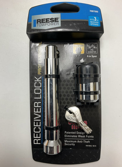 Reese 7081500 Trailer Hitch Lock Pin For 3'' Square Receiver, 5/8'' 3/4'' Pin Diam.