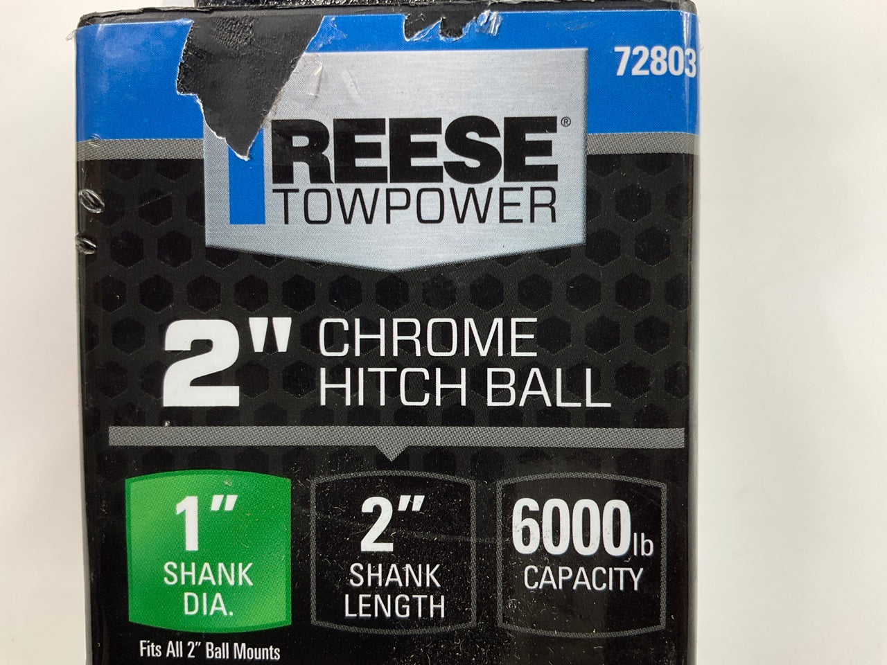 Reese 72803 Trailer Hitch Ball, 2'' Diameter, 6,000 Lbs. Capacity, 2-1/8'' Shank