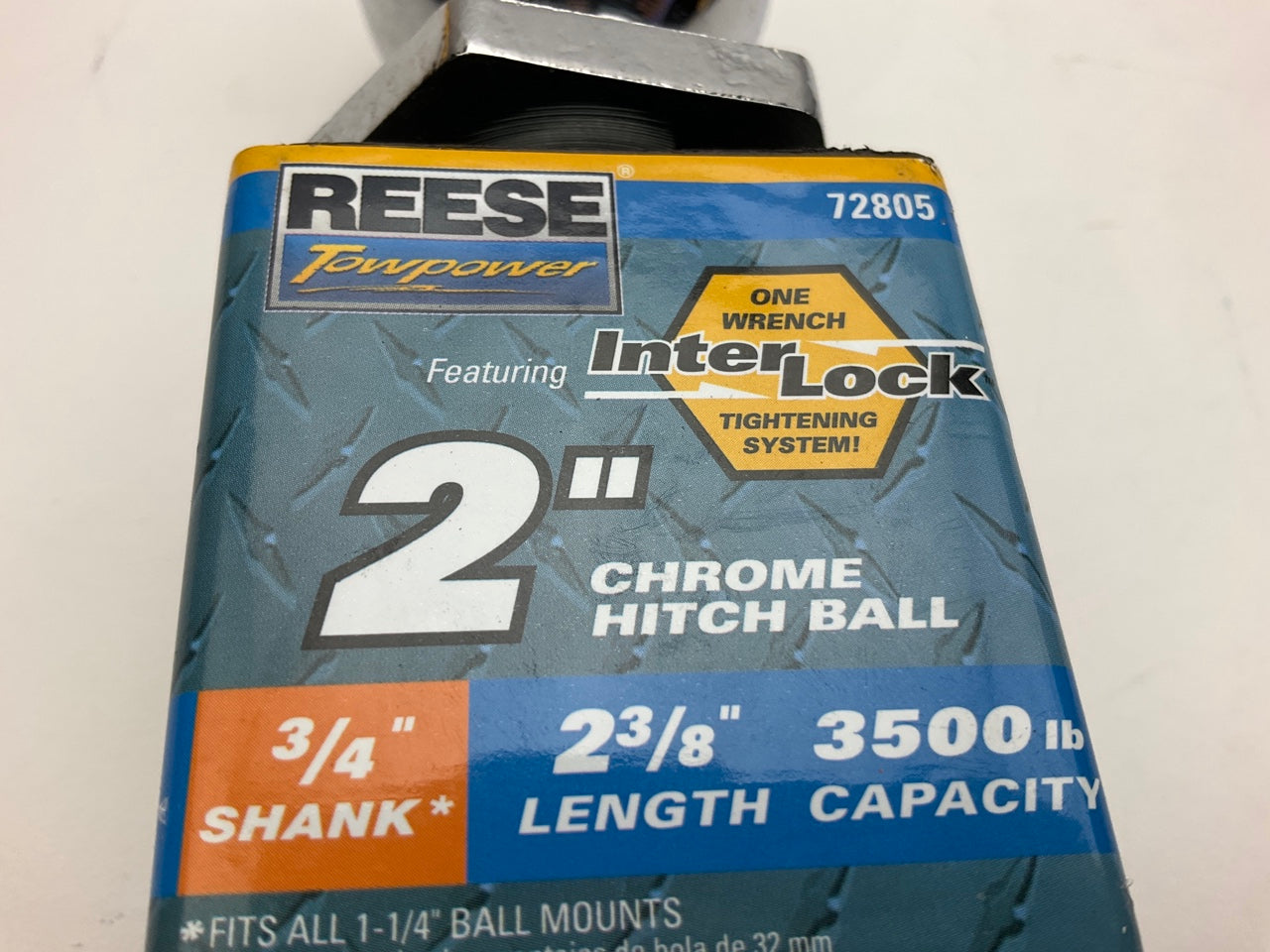 Reese 72805 Trailer Hitch Ball, 2'' Diameter, 3,500 Lbs. Capacity, 3/4'' Shank