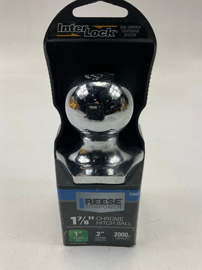 Reese Towpower 72807 Zinc Interlock 1-7/8'' Hitch Ball, 2,000 Lbs Capacity