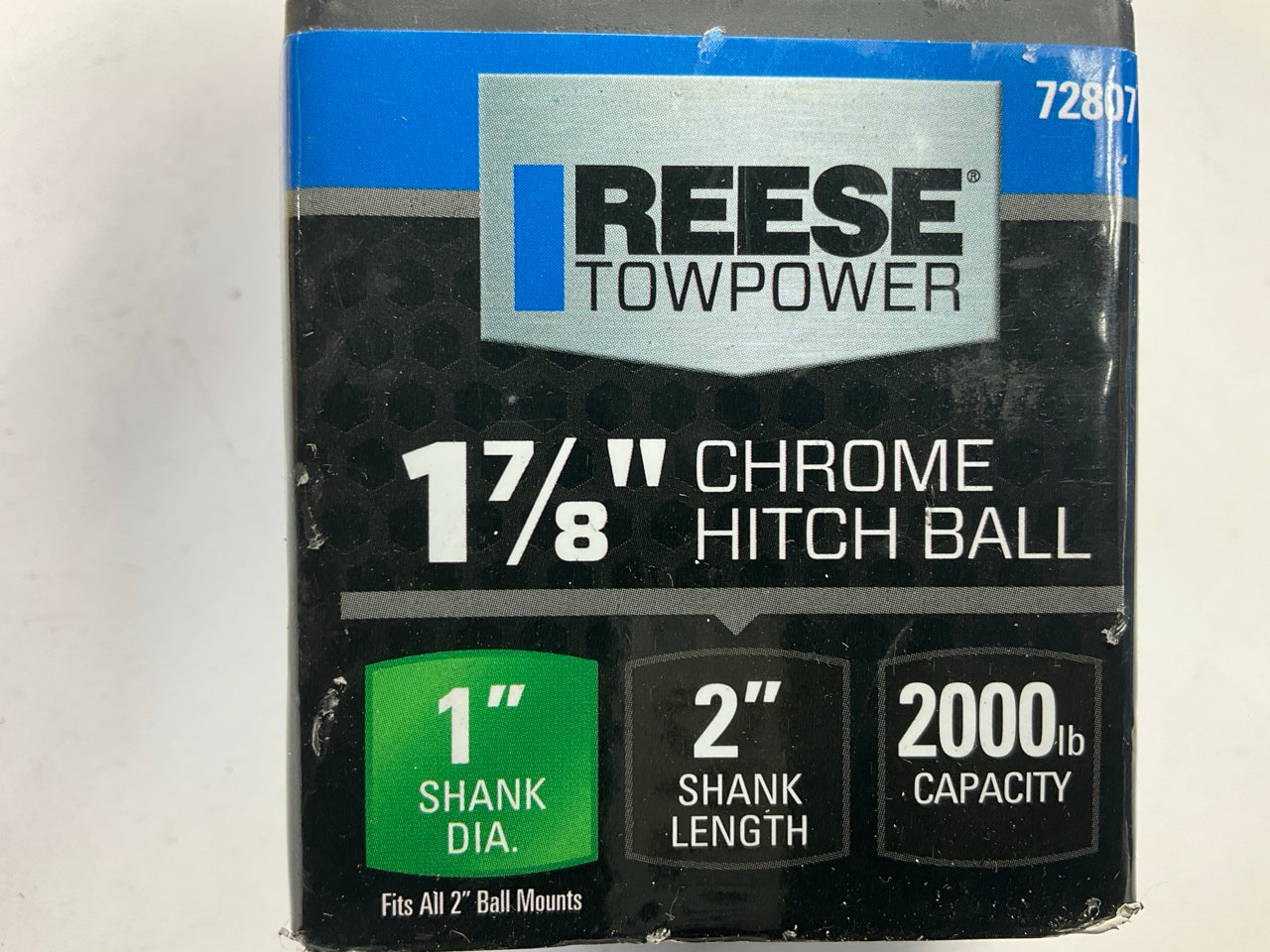 Reese Towpower 72807 Zinc Interlock 1-7/8'' Hitch Ball, 2,000 Lbs Capacity