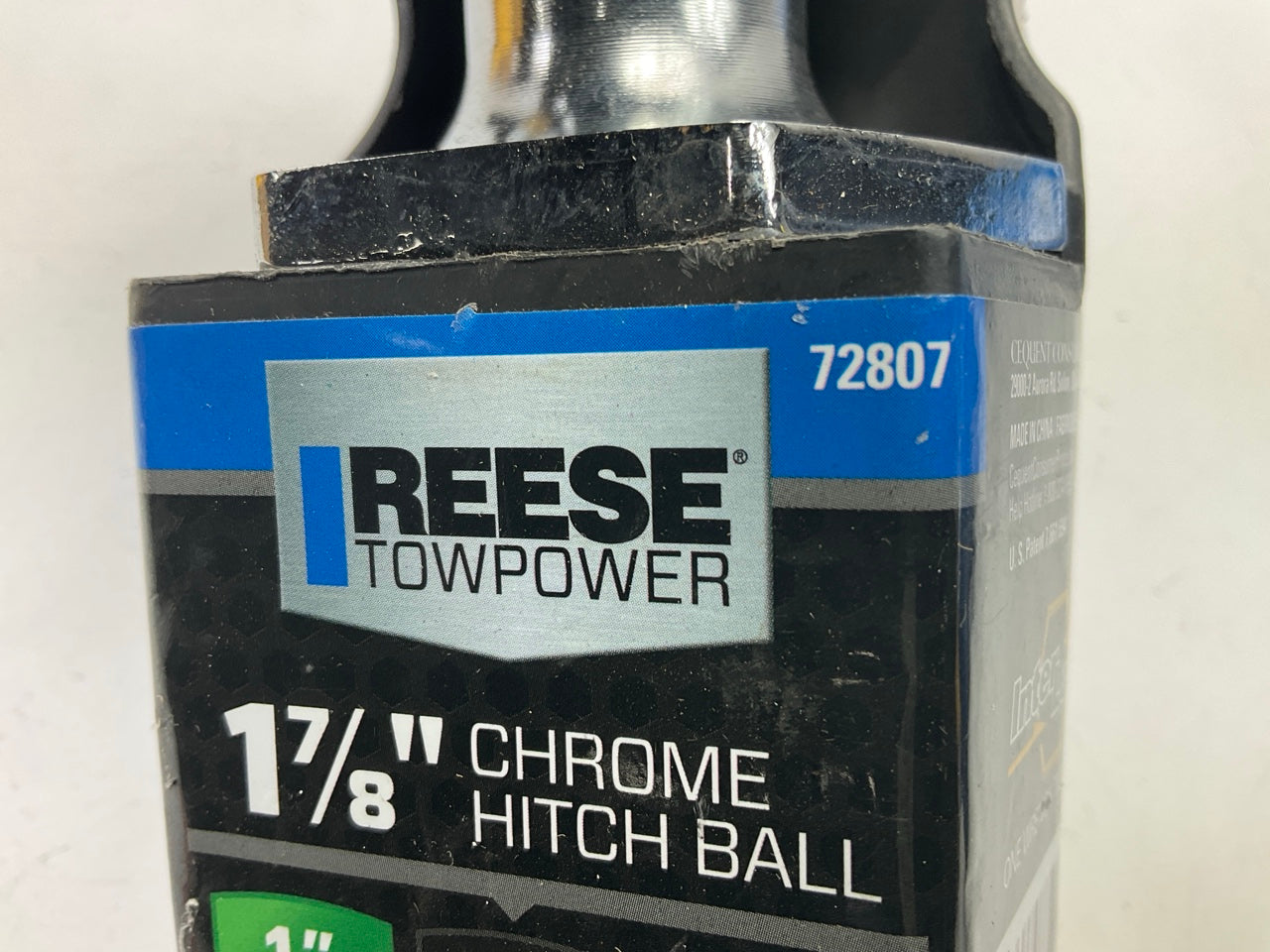 Reese Towpower 72807 Zinc Interlock 1-7/8'' Hitch Ball, 2,000 Lbs Capacity