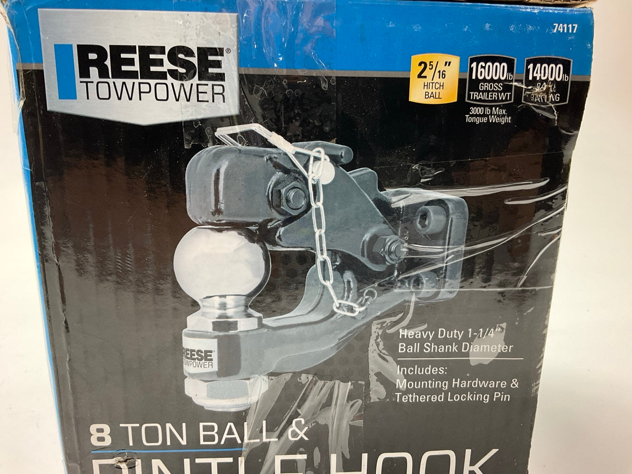 NO HARDWARE - Reese 74117 Pintle Hook & Ball 16,000lb Hook 14,000lb 2-5/16'' Ball