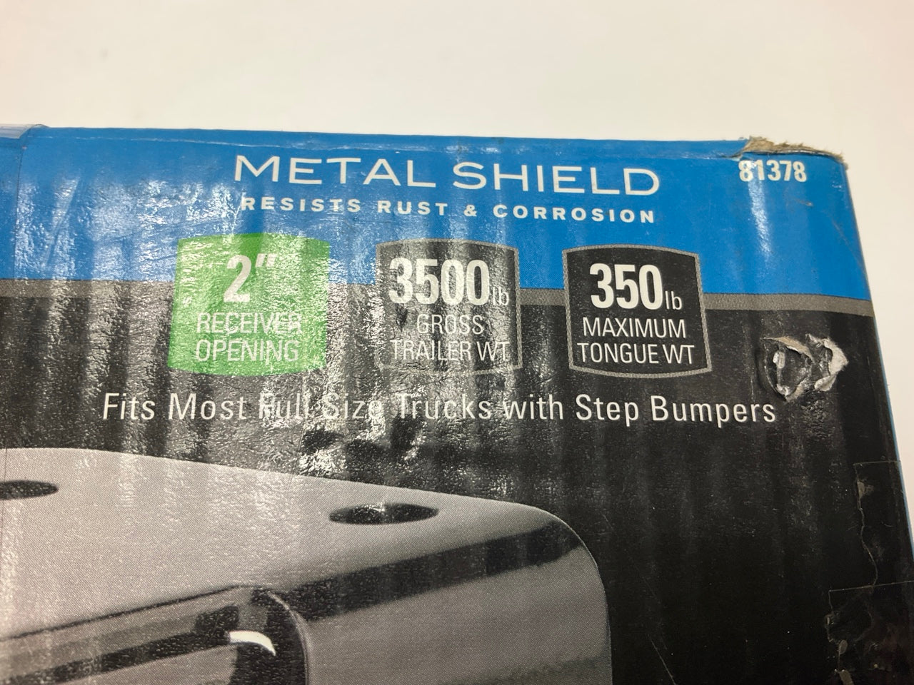 NO HARDWARE - Reese 81378 Class 2 Step Bumper Trailer Hitch, 2'' Square Receiver