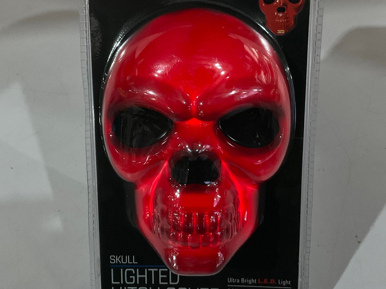 Reese Towpower 86529 Black Finish Skull Red Lighted 2'' Receiver Hitch Cover