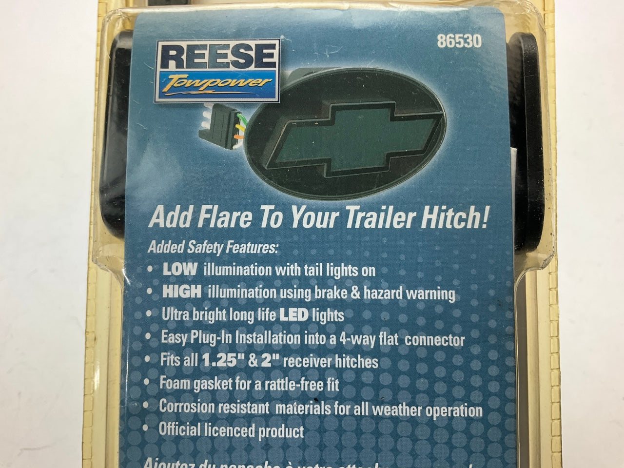 Reese 86530 Towpower LED Lighted 2'' Hitch Cover - With Chevy Bow Tie Logo