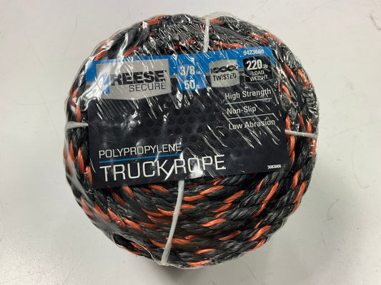 Reese 9423600 Truck Bed Rope, 3/8'' Dia., Braided Polypropylene, 220 Lbs Load