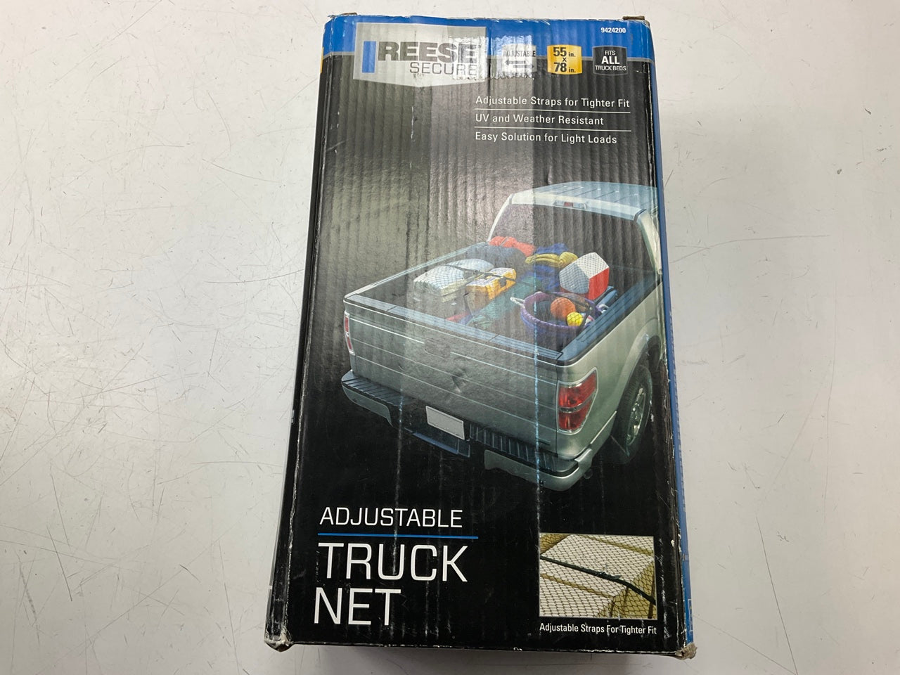 Reese 9424200 Cargo Adjustable Pickup Truck Safety Net - 55'' X 78''