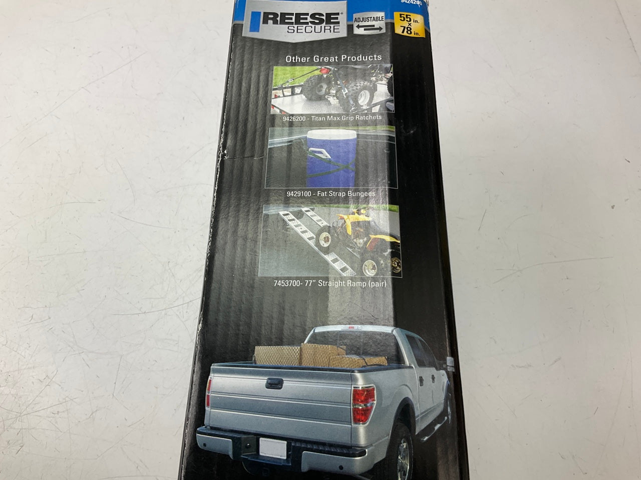 Reese 9424200 Cargo Adjustable Pickup Truck Safety Net - 55'' X 78''