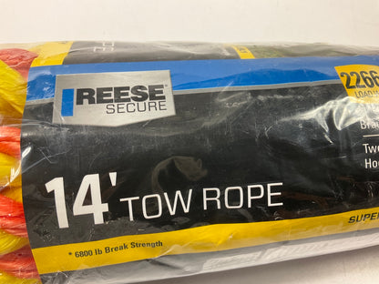 Reese 9426600 Secure Tow Rope, 5/8'' Diameter W/ Keeper Hooks, 2266 Lbs, 14 Feet