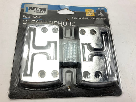 Reese 9512400 Universal Secure Chrome Fold-Away Cleat Anchors