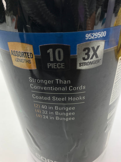 REESE 9529500 Secure Triple Strength Bungee Cord Assortment Pack, 10 Piece