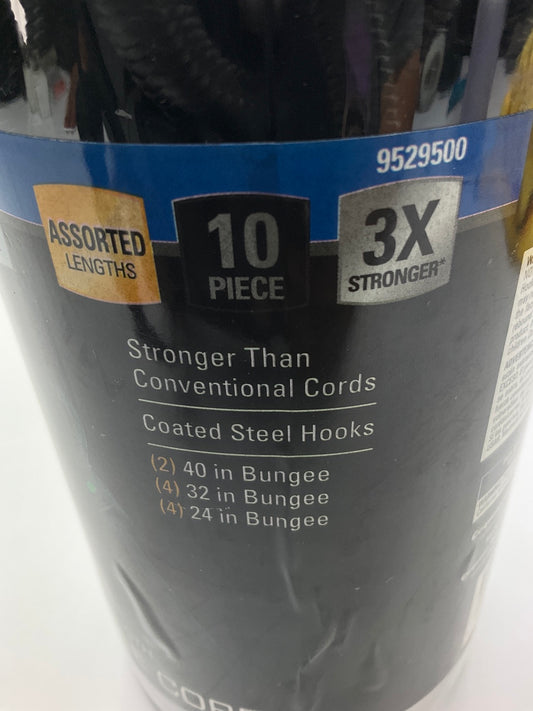REESE 9529500 Secure Triple Strength Bungee Cord Assortment Pack, 10 Piece