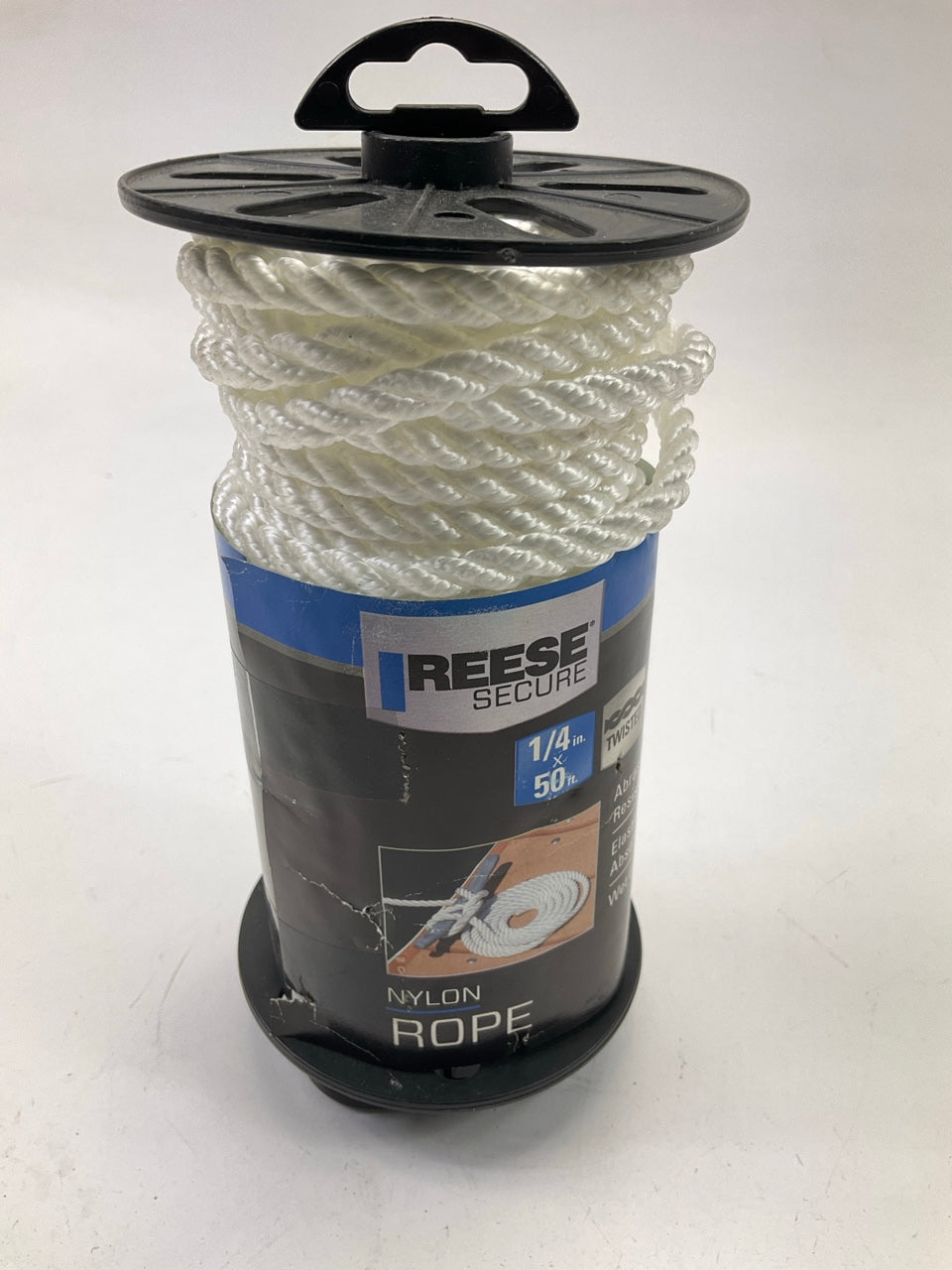 Reese 9540200 1/4'' X 50 Feet Nylon Rope For Securing Cargo, 124 Lbs Load Weight