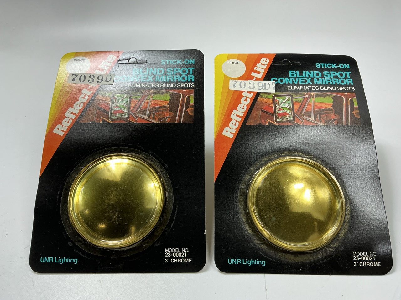 (2) Reflect-o-lite  3'' Non-Adjustable Large Stick-On Convex Blind Spot Mirror