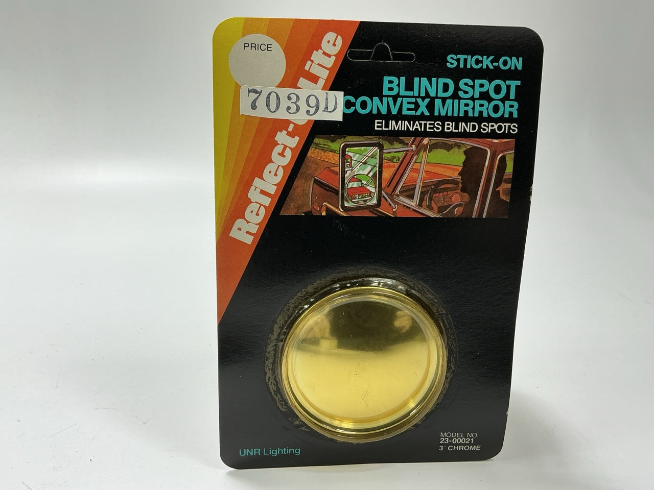 Reflect-o-lite 7039D Black Plastic Blind Spot 3'' Stick-On Safety Convex Mirror