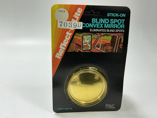 Reflect-o-lite 7039D Black Plastic Blind Spot 3'' Stick-On Safety Convex Mirror