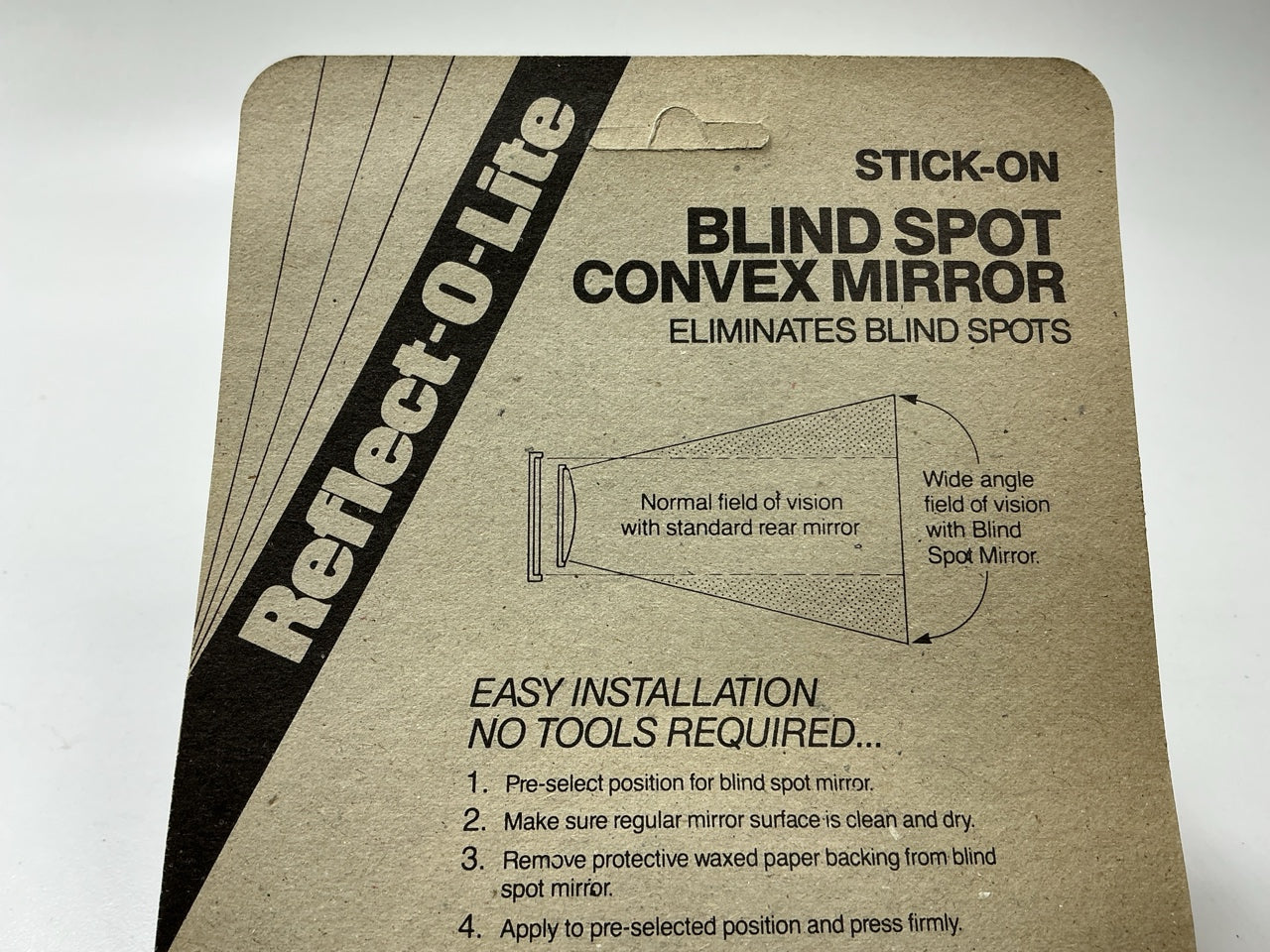Reflect-o-lite 7039D Black Plastic Blind Spot 3'' Stick-On Safety Convex Mirror