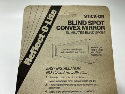 Reflect-o-lite 7039D Black Plastic Blind Spot 3'' Stick-On Safety Convex Mirror