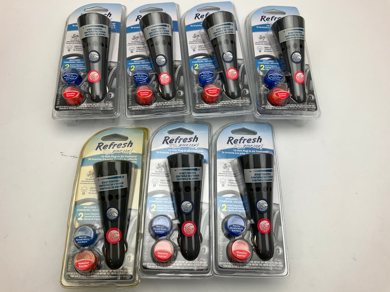 Pack Of 7 - Refresh Your Car 12 Volt Plug In Air Freshener 12V