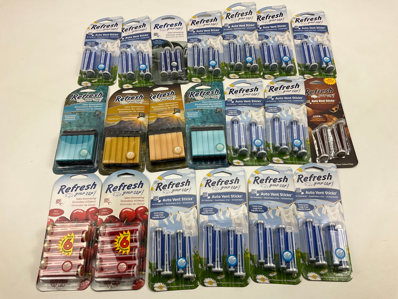 (20) Mixed Packs - Refresh Air Freshener Auto Vent Sticks
