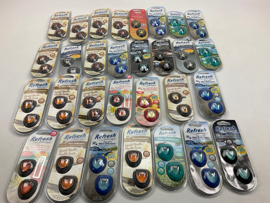 30 Mixed Pack, Refresh Your Car Air Freshener Odor Eliminator For Car Dealer Lot