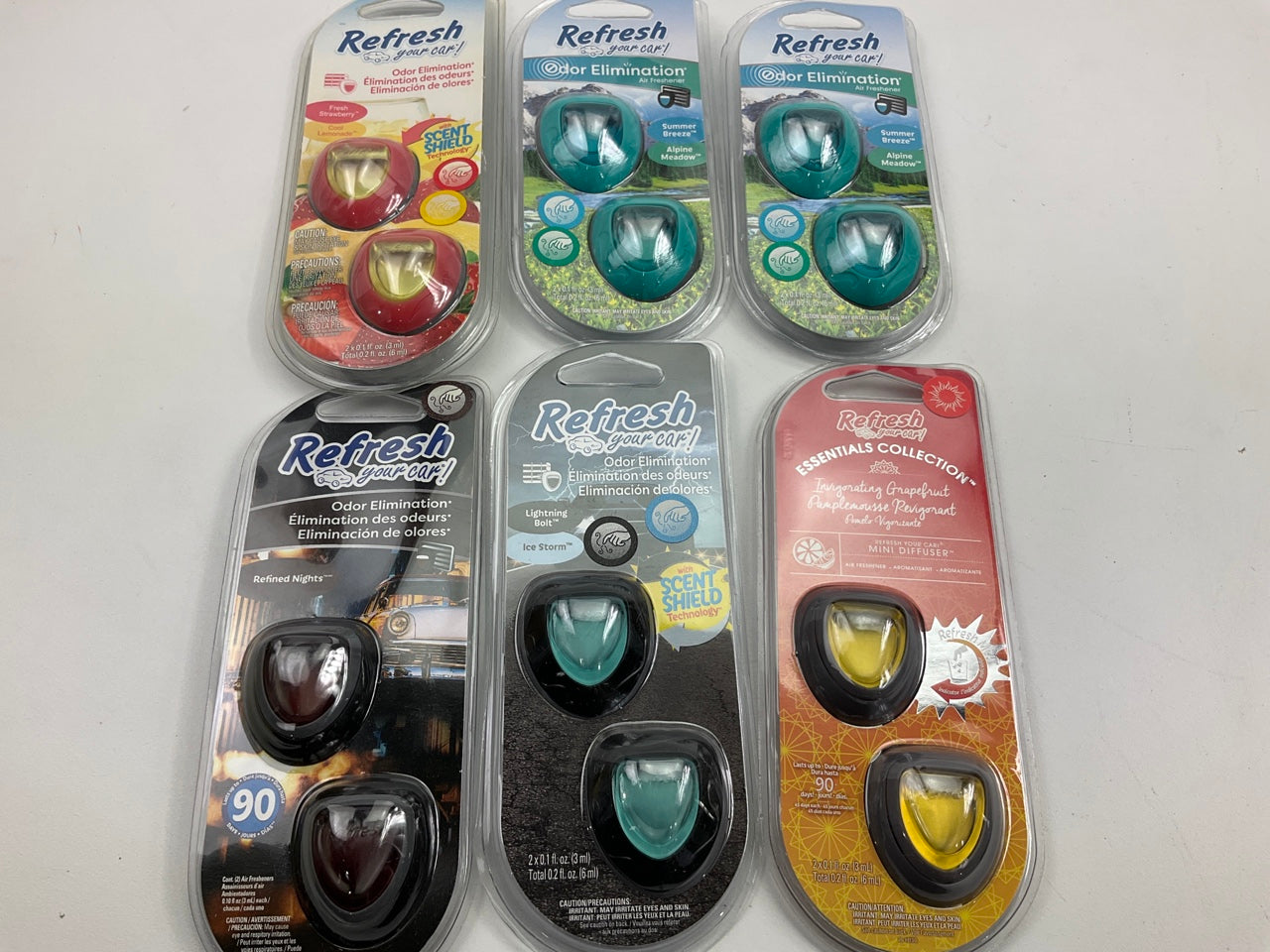 30 Mixed Pack, Refresh Your Car Air Freshener Odor Eliminator For Car Dealer Lot