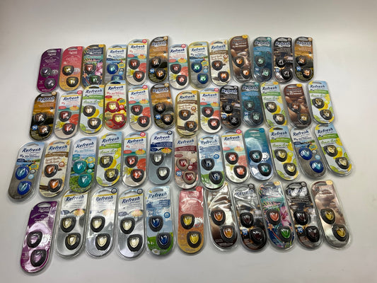 50 Pcs -  Refresh Your Car Dual Diffusers Air Freshener Mixed Lot - Actual Photo
